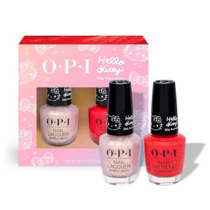 imageOPI Nail Lacquer Nail Polish  Opaque Crme Metallic Shimmer Chip Resistant Nail Polish  Hello Kitty Limited Edition Collection2PC DuoPack