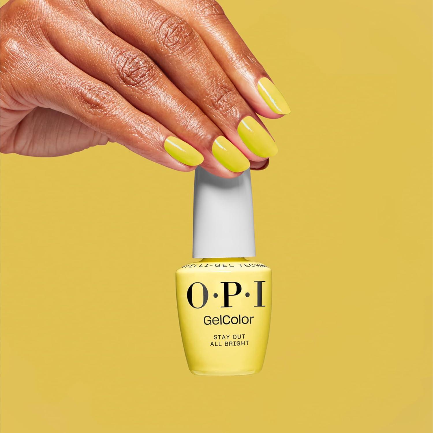 imageOPI GelColor Gel Nail Polish  Opaque Bright Crme UV Cure Gel Nail Polish  Vegan ampamp HEMA Free Long Lasting High ShineStay Out All Bright