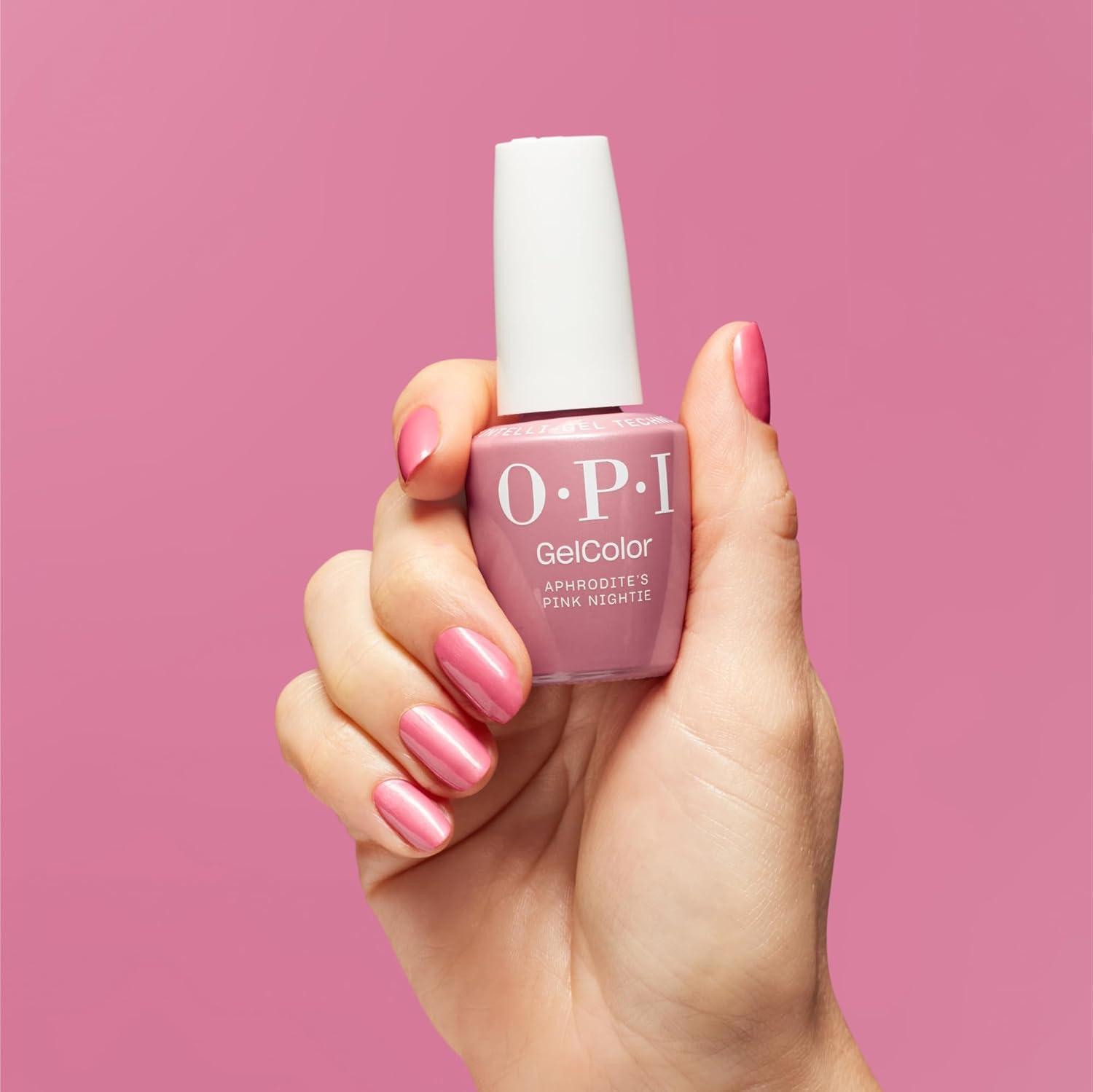 imageOPI GelColor Gel Nail Polish  Opaque Shimmer ampamp Metallic UV Cure Gel Nail Polish  Vegan ampamp HEMA Free Long Lasting High ShineAphrodites Pink Nightie