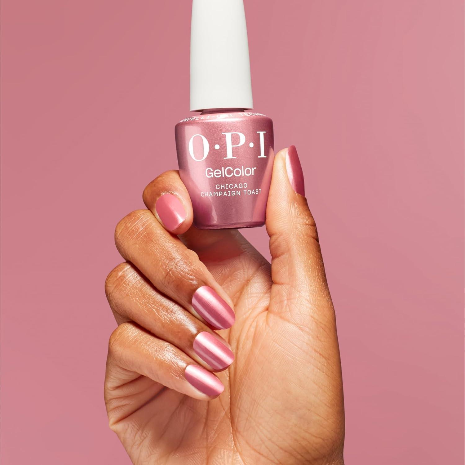 imageOPI GelColor Gel Nail Polish  Opaque Shimmer ampamp Metallic UV Cure Gel Nail Polish  Vegan ampamp HEMA Free Long Lasting High ShineChicago Champagne Toast