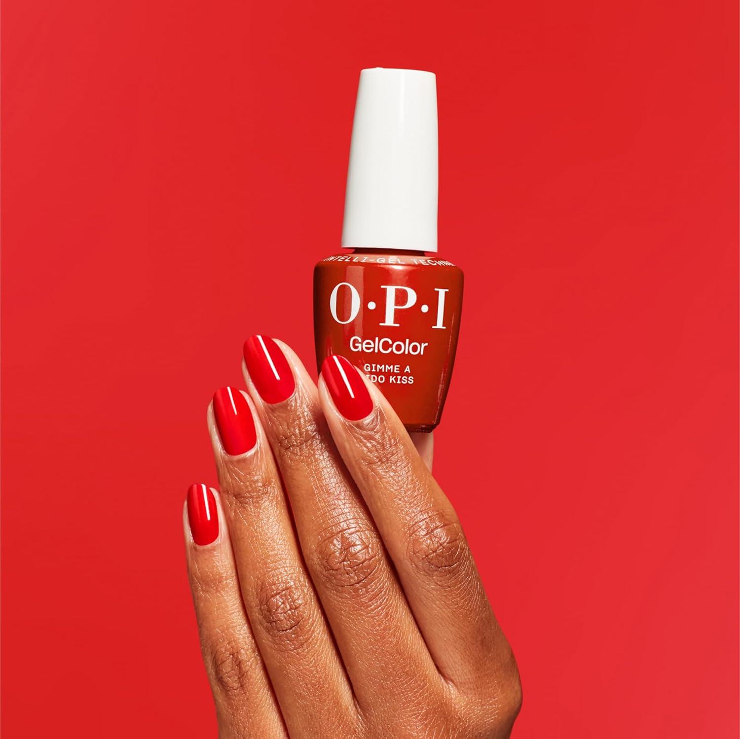 imageOPI GelColor Gel Nail Polish  Opaque Shimmer ampamp Metallic UV Cure Gel Nail Polish  Vegan ampamp HEMA Free Long Lasting High ShineGimme a Lido Kiss