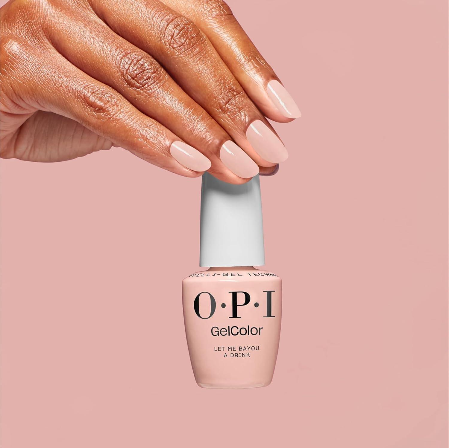imageOPI GelColor Gel Nail Polish  Opaque Shimmer ampamp Metallic UV Cure Gel Nail Polish  Vegan ampamp HEMA Free Long Lasting High ShineLet Me Bayou a Drink