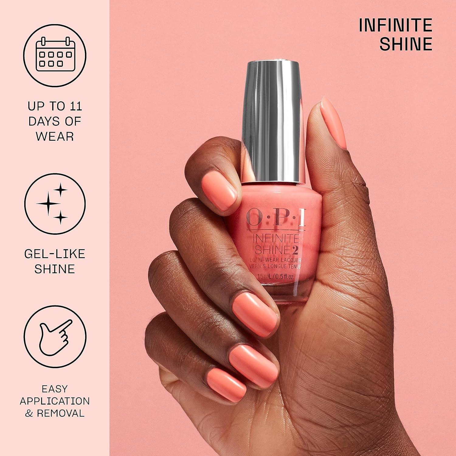 imageOPI Infinite Shine Creme Finish Nail Polish Up to 11 Days of Wear Chip Resistant ampamp Fast Drying 05 fl ozSalty Sweet Nothings