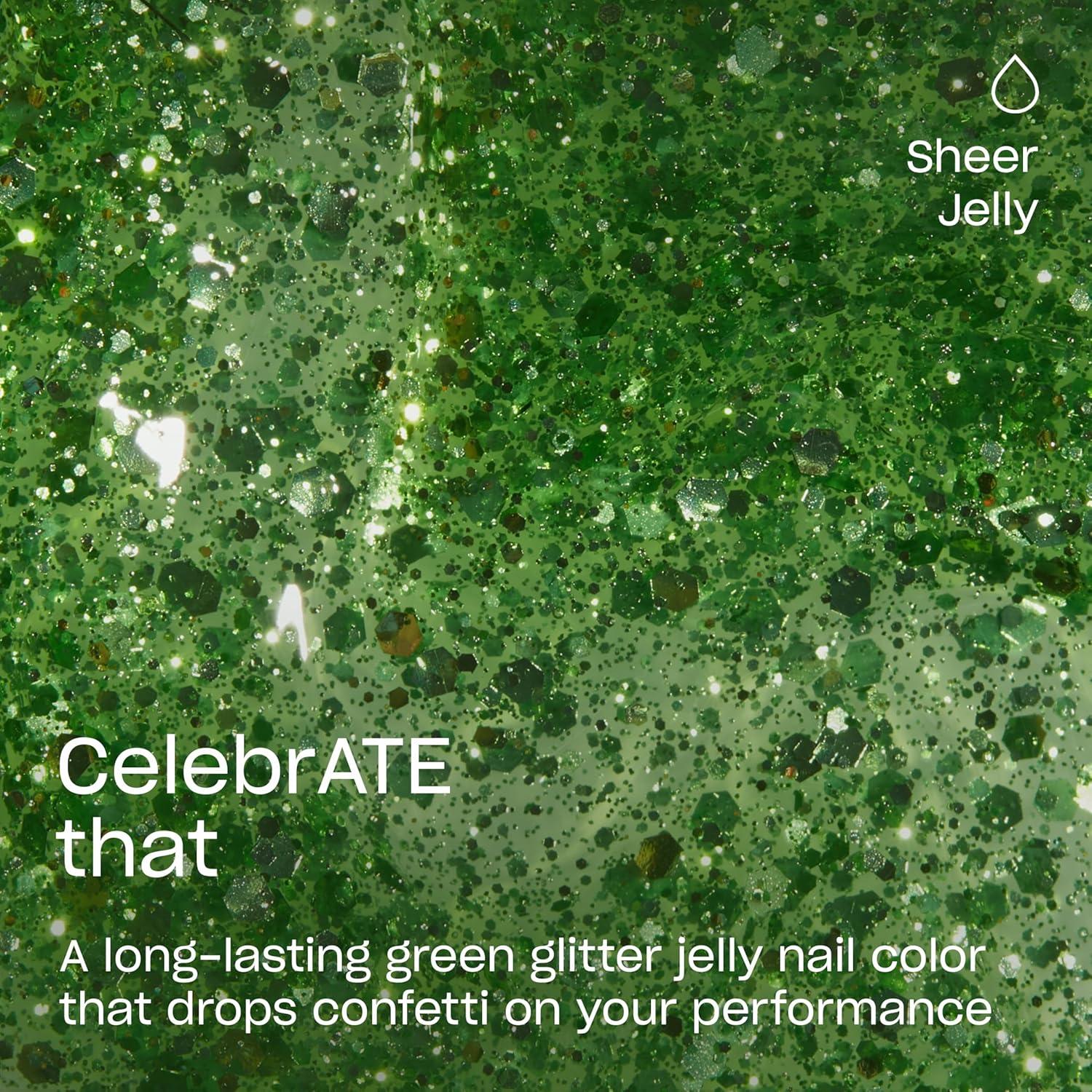 imageOPI Infinite Shine GelLike Lacquer  Opaque Crme Glitter and Sheer Jelly Long Lasting Wear Vegan Nail Polish Shades  Make Em Jelly Collection  Summer 2025CelebrATE That  Jelly Bright Green Glitter