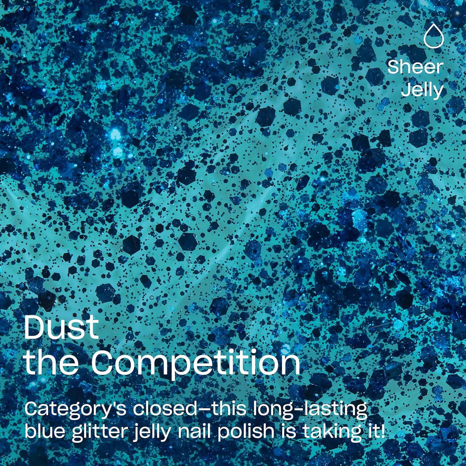 imageOPI Infinite Shine GelLike Lacquer  Opaque Crme Glitter and Sheer Jelly Long Lasting Wear Vegan Nail Polish Shades  Make Em Jelly Collection  Summer 2025Dust the Competition  Jelly Dark Blue Glitter