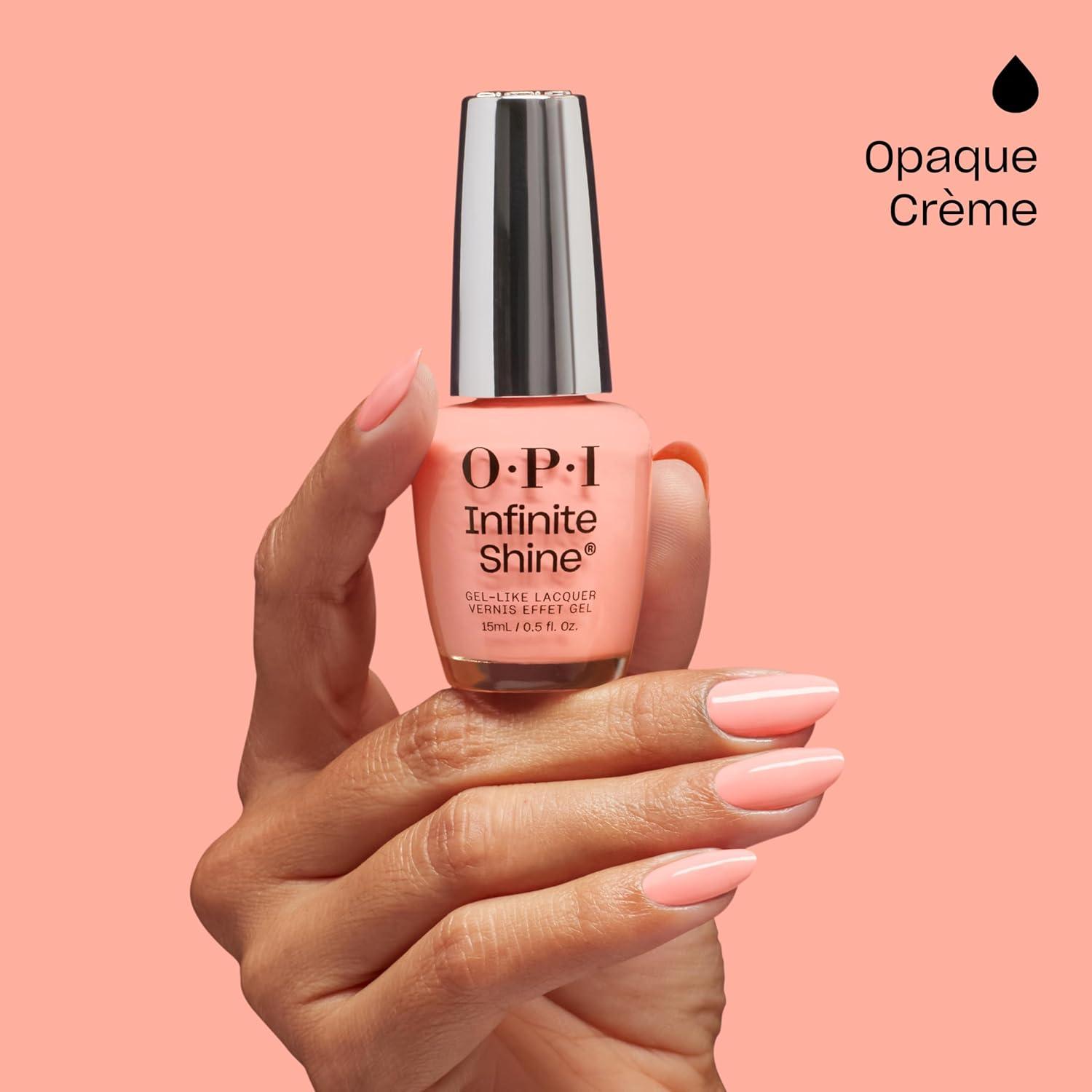 imageOPI Infinite Shine GelLike Lacquer  Opaque Crme Glitter and Sheer Jelly Long Lasting Wear Vegan Nail Polish Shades  Make Em Jelly Collection  Summer 2025Strawberry Slay  Opaque Soft Pink