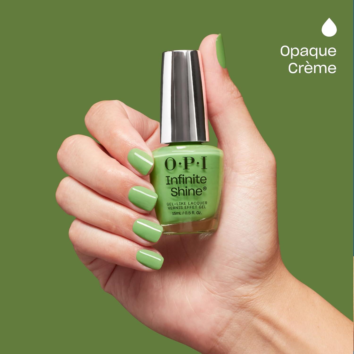 imageOPI Infinite Shine GelLike Lacquer  Opaque Crme Glitter and Sheer Jelly Long Lasting Wear Vegan Nail Polish Shades  Make Em Jelly Collection  Summer 2025Jelly Green with Envy  Opaque Bright Green