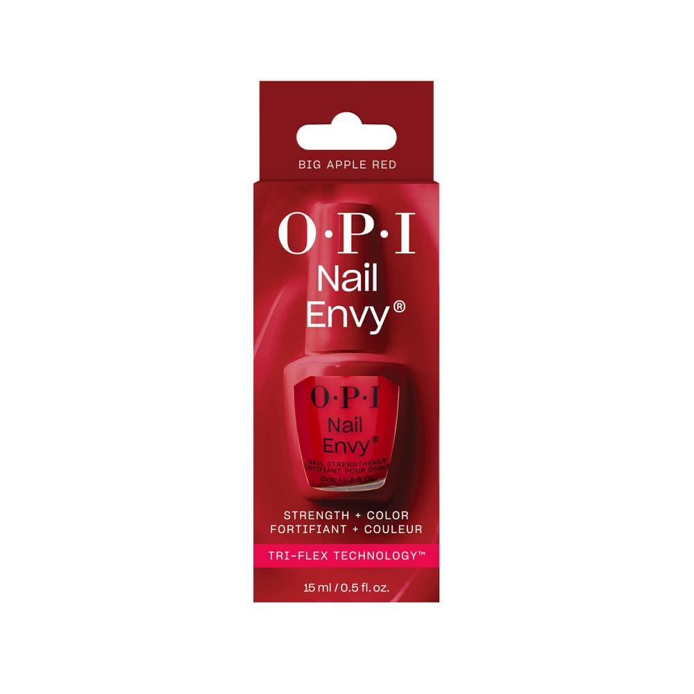 imageOPI Nail Envy Nail Strengthener  Clear ampamp Opaque Crme Nail Polish Treatment  Strengthen Weak ampamp Thin NailsBig Apple Red