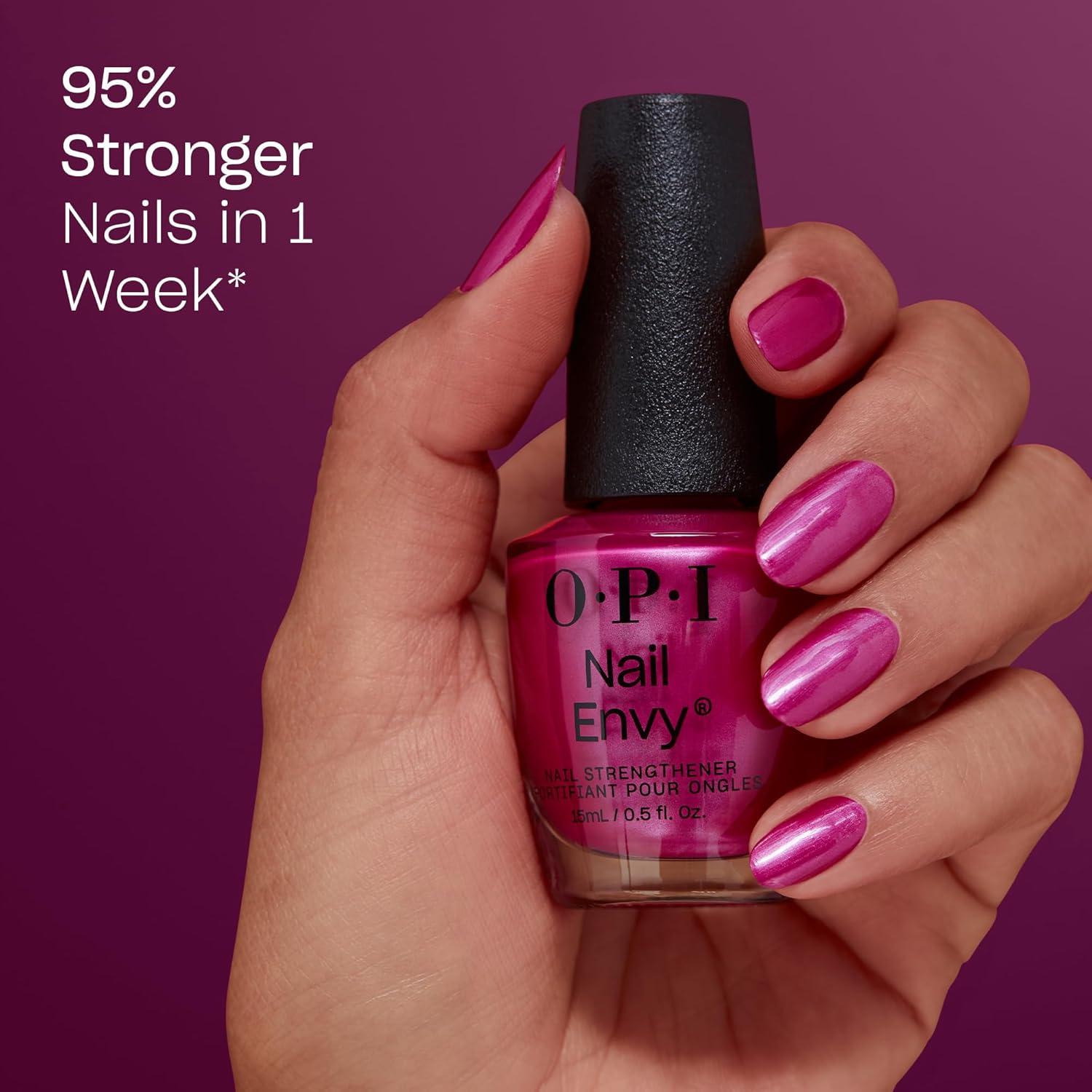 imageOPI Nail Envy Nail Strengthener  Clear ampamp Opaque Crme Nail Polish Treatment  Strengthen Weak ampamp Thin NailsPowerful Pink