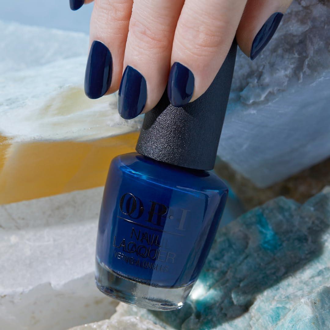 imageOPI Nail Lacquer Midnight Mantra  Opaque Dark Blue Crme Chip Resistant Nail Polish  Vegan Fast Drying Streak Free