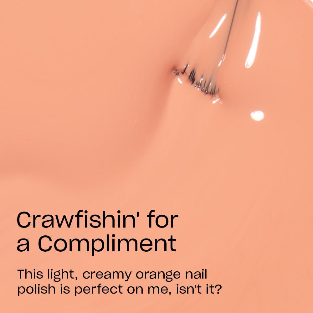 imageOPI Nail Lacquer Nail Polish  Opaque Bright Orange Crme Chip Resistant Nail Polish  Vegan Fast Drying Streak FreeCrawfishin for a Compliment