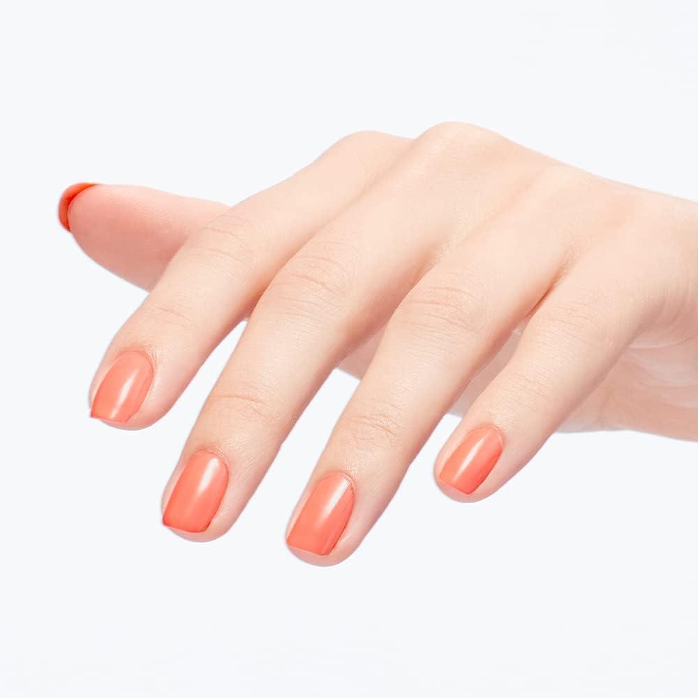 imageOPI Nail Lacquer Nail Polish  Opaque Bright Orange Crme Chip Resistant Nail Polish  Vegan Fast Drying Streak FreeFlex on the Beach