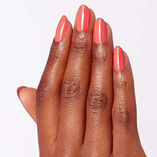 imageOPI Nail Lacquer Nail Polish  Opaque Bright Orange Crme Chip Resistant Nail Polish  Vegan Fast Drying Streak FreeTempurature is Rising