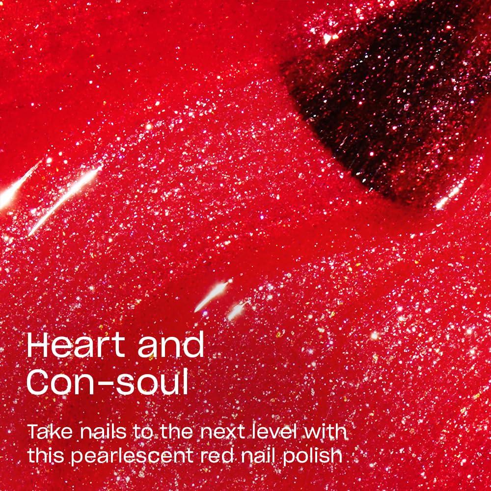 imageOPI Nail Lacquer Nail Polish  Opaque Bright Red Shimmer Chip Resistant Nail Polish  Vegan Fast Drying Streak FreeHeart and Consoul