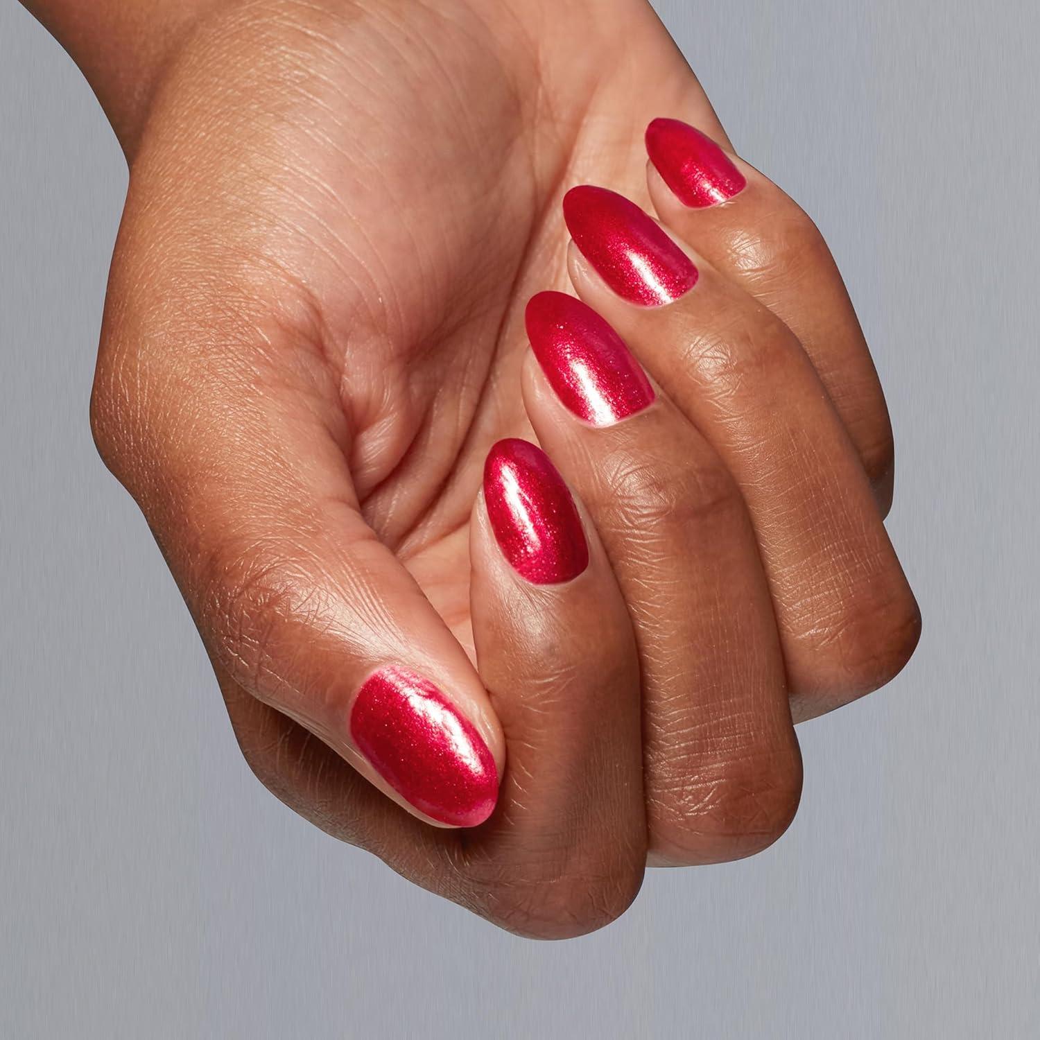 imageOPI Nail Lacquer Nail Polish  Opaque Bright Red Shimmer Chip Resistant Nail Polish  Vegan Fast Drying Streak FreeKiss My Aries