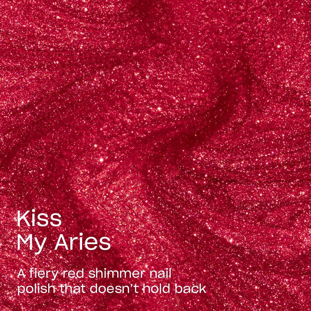imageOPI Nail Lacquer Nail Polish  Opaque Bright Red Shimmer Chip Resistant Nail Polish  Vegan Fast Drying Streak FreeKiss My Aries