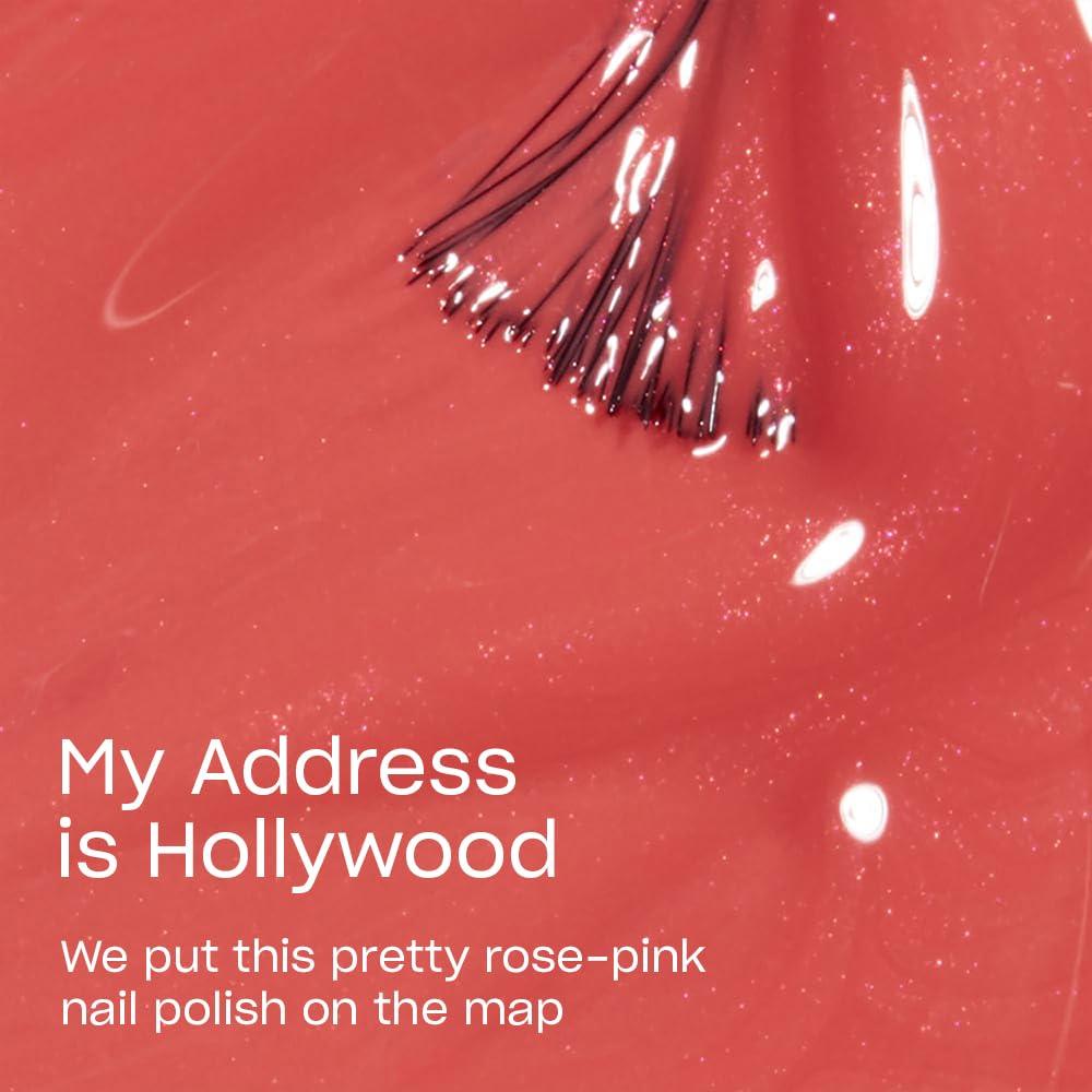 imageOPI Nail Lacquer Nail Polish  Opaque Bright Red Shimmer Chip Resistant Nail Polish  Vegan Fast Drying Streak FreeMy Address is Hollywood