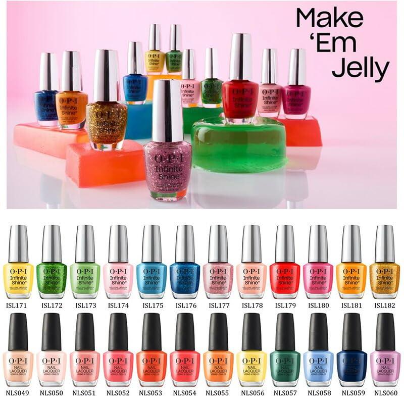 imageOPI Nail Lacquer Nail Polish  Opaque Crme Sheer Jelly Nail Polish Shades  Fast Drying Streak Free and Chip Resistant Wear  Make Em Jelly Collection  Summer 2025IndiGO off  Semisheer Dark Navy Blue