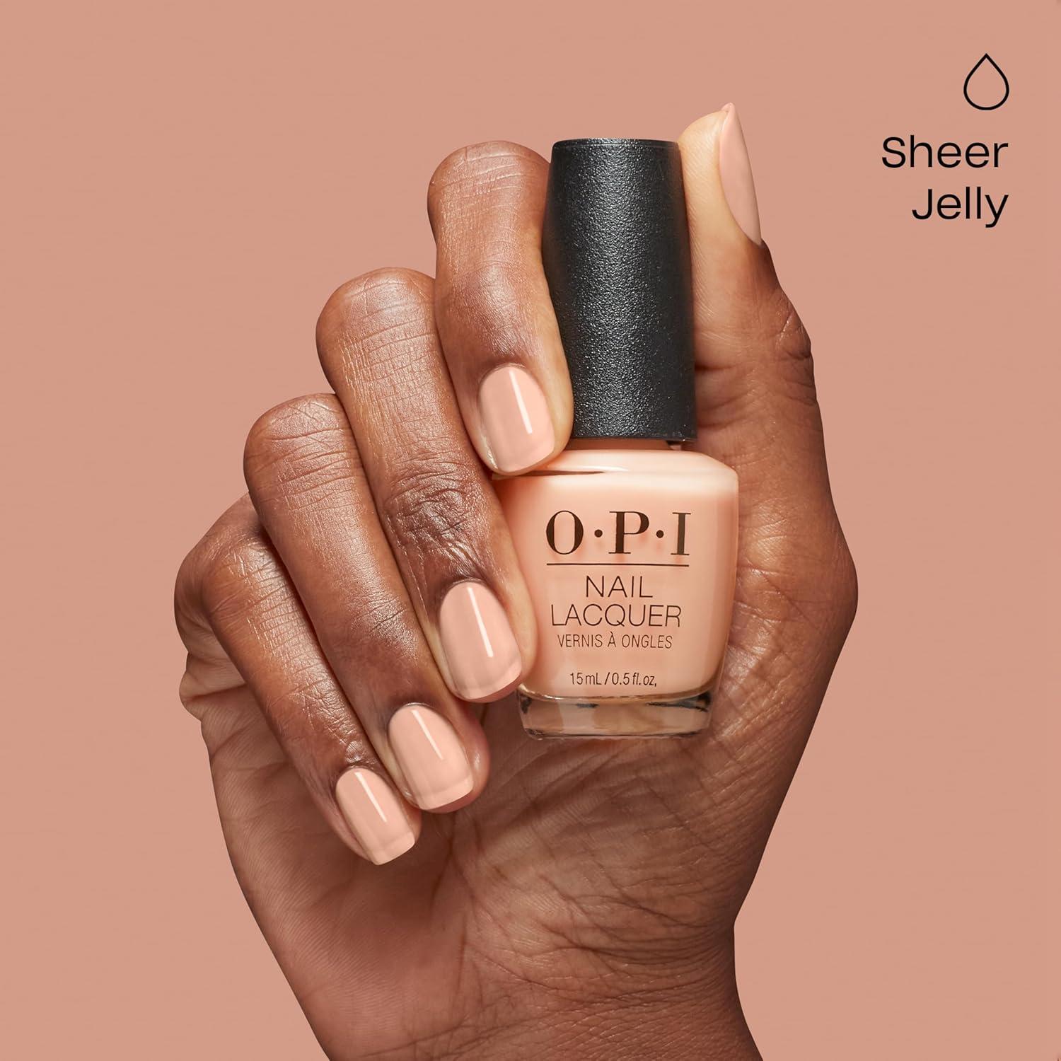 imageOPI Nail Lacquer Nail Polish  Opaque Crme Sheer Jelly Nail Polish Shades  Fast Drying Streak Free and Chip Resistant Wear  Make Em Jelly Collection  Summer 2025PearlClutching Behavior  Semisheer Soft Pink