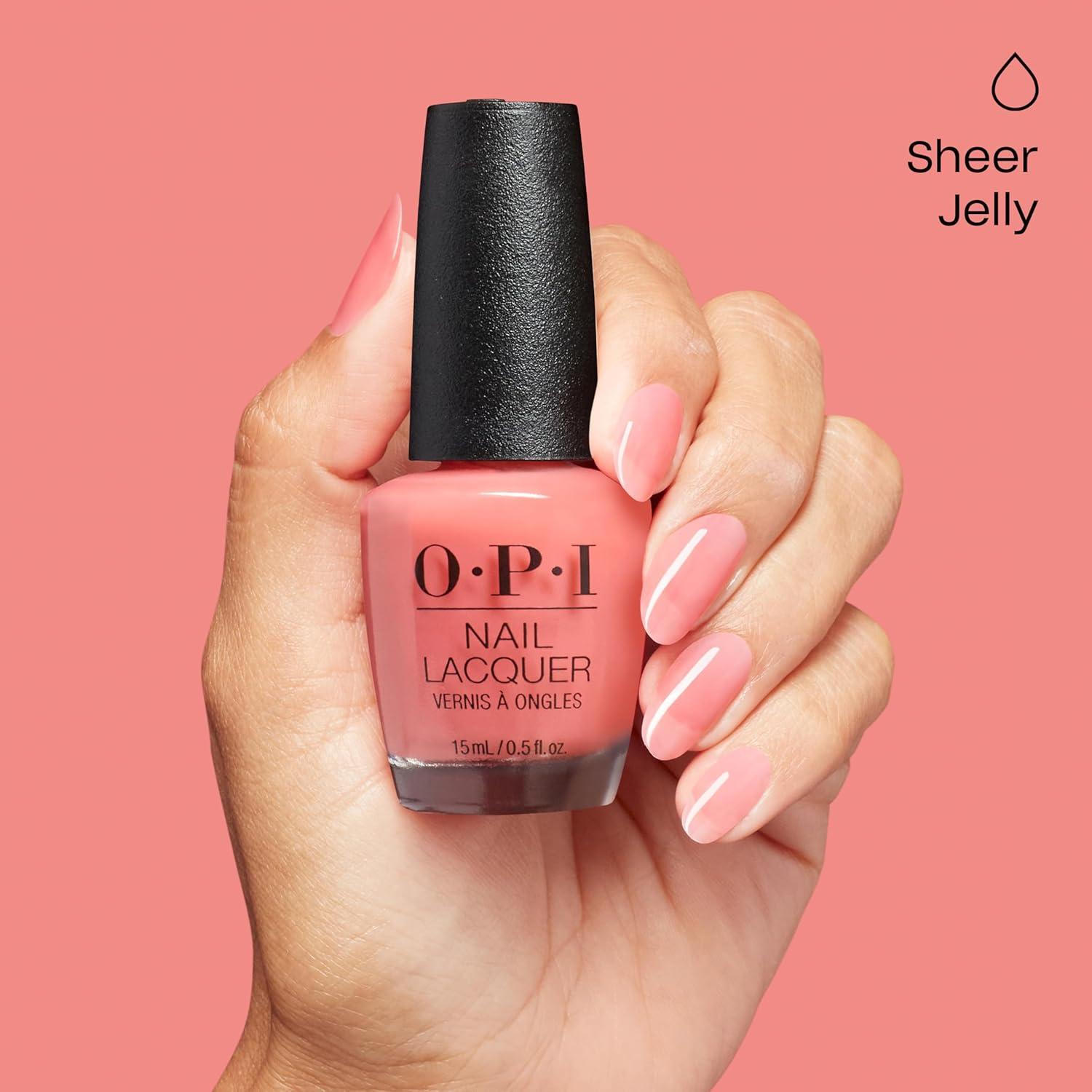 imageOPI Nail Lacquer Nail Polish  Opaque Crme Sheer Jelly Nail Polish Shades  Fast Drying Streak Free and Chip Resistant Wear  Make Em Jelly Collection  Summer 2025Cotton Candied Clawz  Semisheer Bright Pink