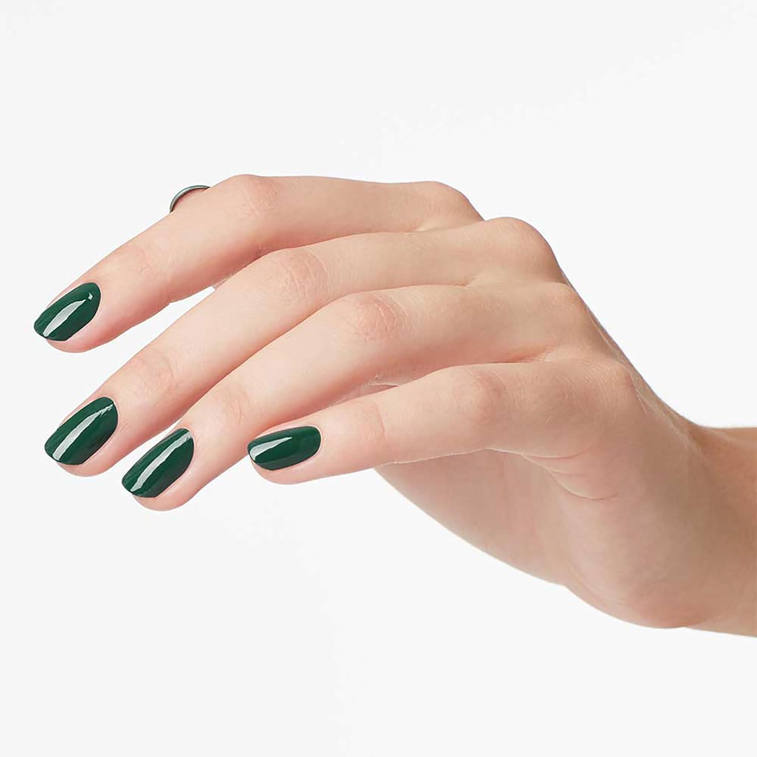 imageOPI Nail Lacquer Nail Polish  Opaque Dark Blue Green Crme Chip Resistant Nail Polish  Vegan Fast Drying Streak FreeStay Off the Lawn