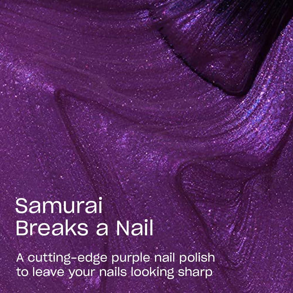 imageOPI Nail Lacquer Nail Polish  Opaque Dark Blue Purple Shimmer Chip Resistant Nail Polish  Vegan Fast Drying Streak FreeSamurai Breaks a Nail