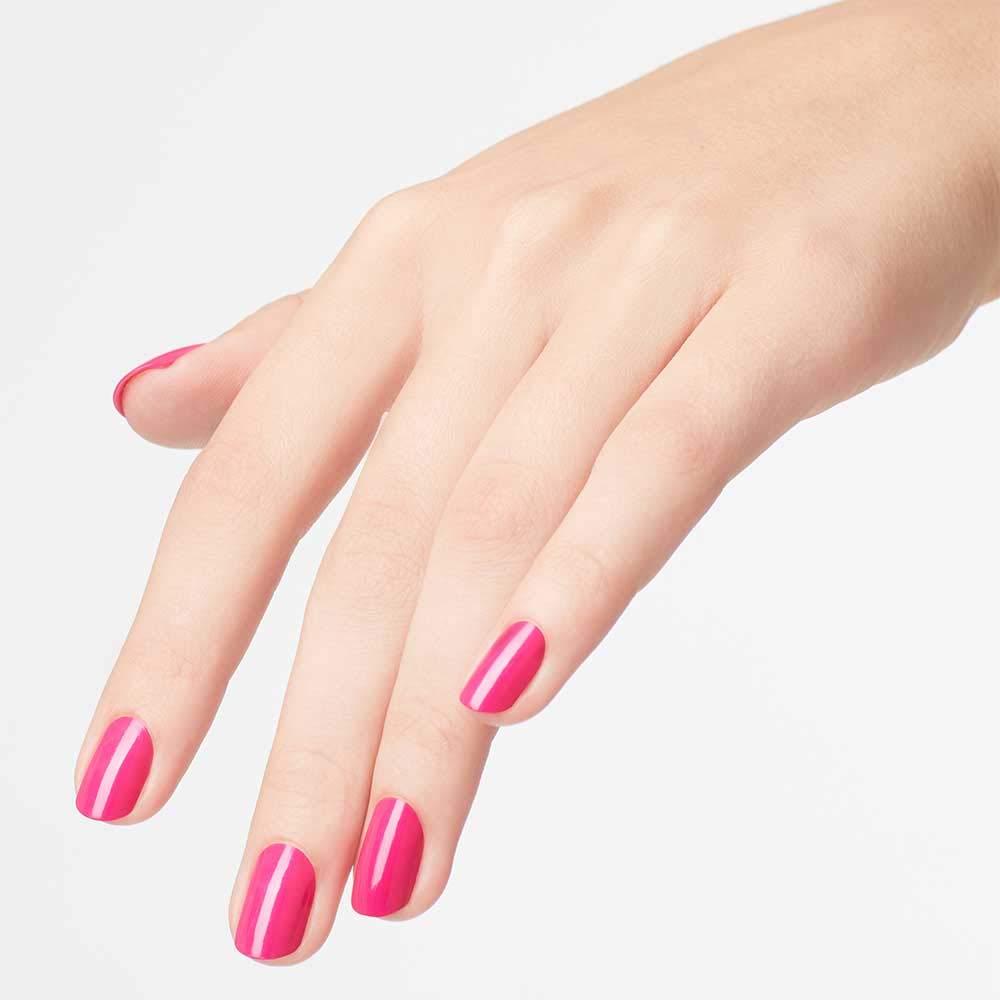 imageOPI Nail Lacquer Nail Polish  Opaque Dark Pink Shimmer Chip Resistant Nail Polish  Vegan Fast Drying Streak FreeLa Pazitively Hot
