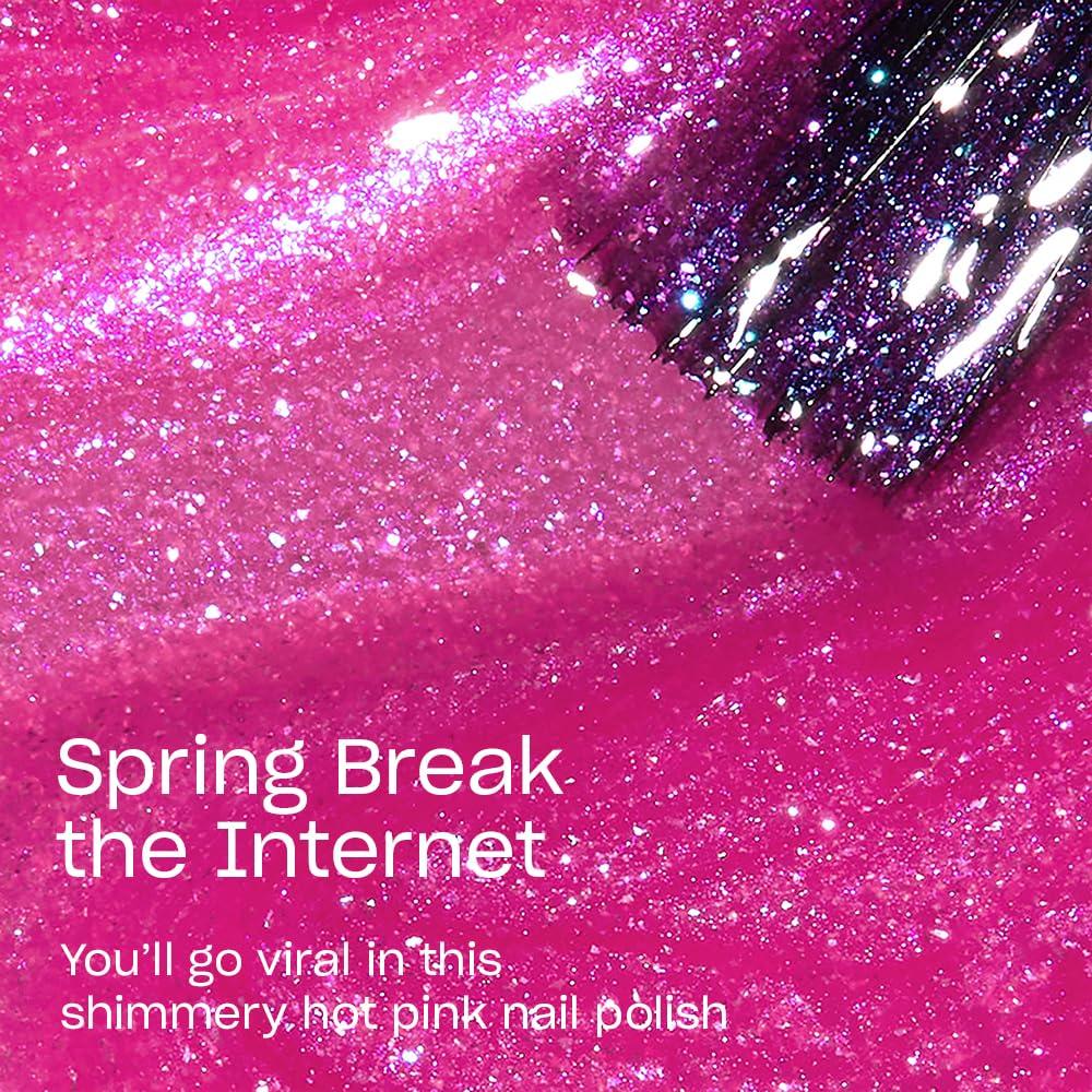 imageOPI Nail Lacquer Nail Polish  Opaque Dark Pink Shimmer Chip Resistant Nail Polish  Vegan Fast Drying Streak FreeSpring Break the Internet