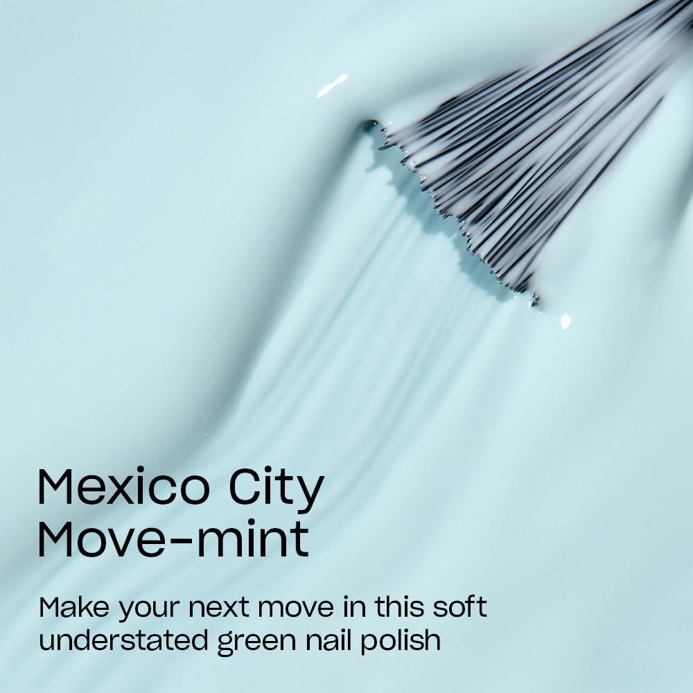 imageOPI Nail Lacquer Nail Polish  Opaque Light Blue Crme Chip Resistant Nail Polish  Vegan Fast Drying Streak FreeMexico City Movemint