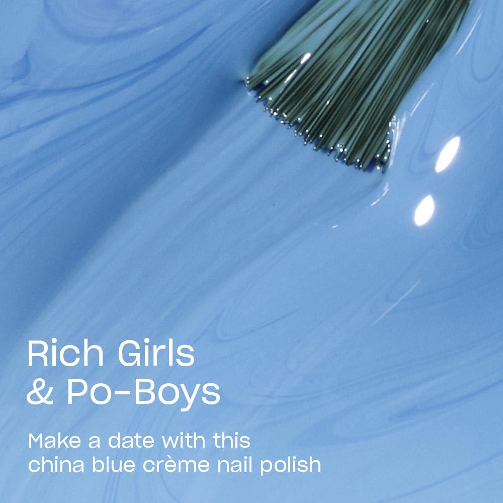 imageOPI Nail Lacquer Nail Polish  Opaque Light Blue Crme Chip Resistant Nail Polish  Vegan Fast Drying Streak FreeRich Girls  PoBoys