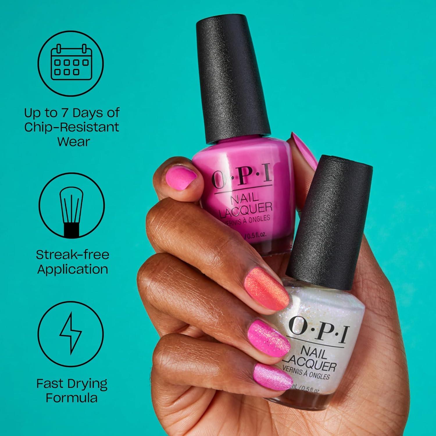 imageOPI Nail Lacquer Nail Polish  Opaque Light Blue Purple Shimmer Chip Resistant Nail Polish  Vegan Fast Drying Streak FreeFeelin Librated