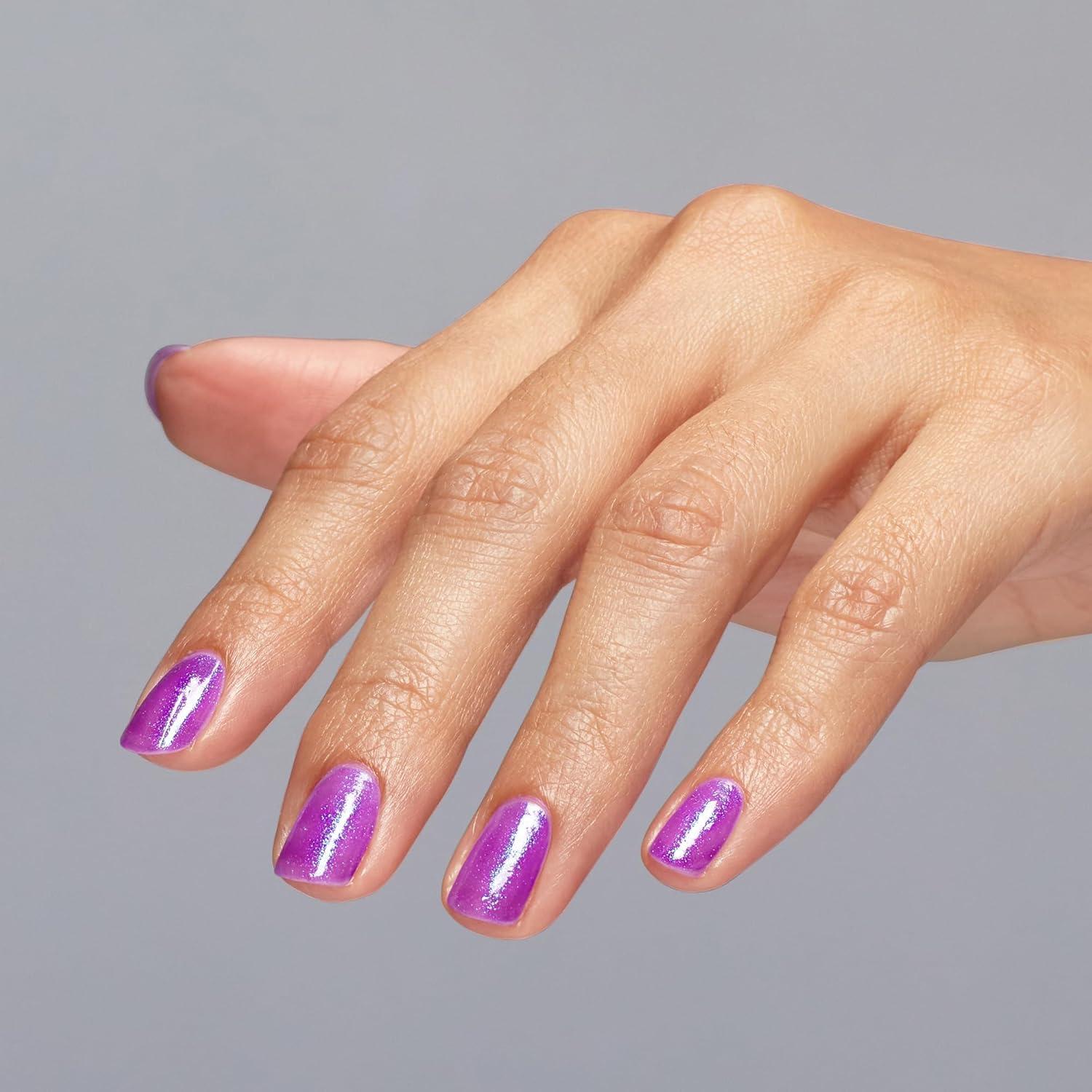 imageOPI Nail Lacquer Nail Polish  Opaque Light Blue Purple Shimmer Chip Resistant Nail Polish  Vegan Fast Drying Streak FreeFeelin Librated