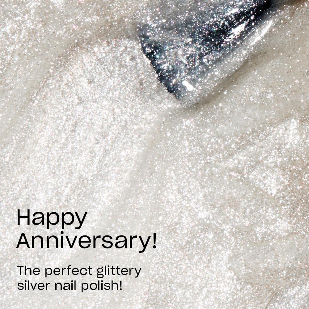 imageOPI Nail Lacquer Nail Polish  Opaque Light White ampamp Gray Shimmer Chip Resistant Nail Polish  Vegan Fast Drying Streak FreeHappy Anniversary