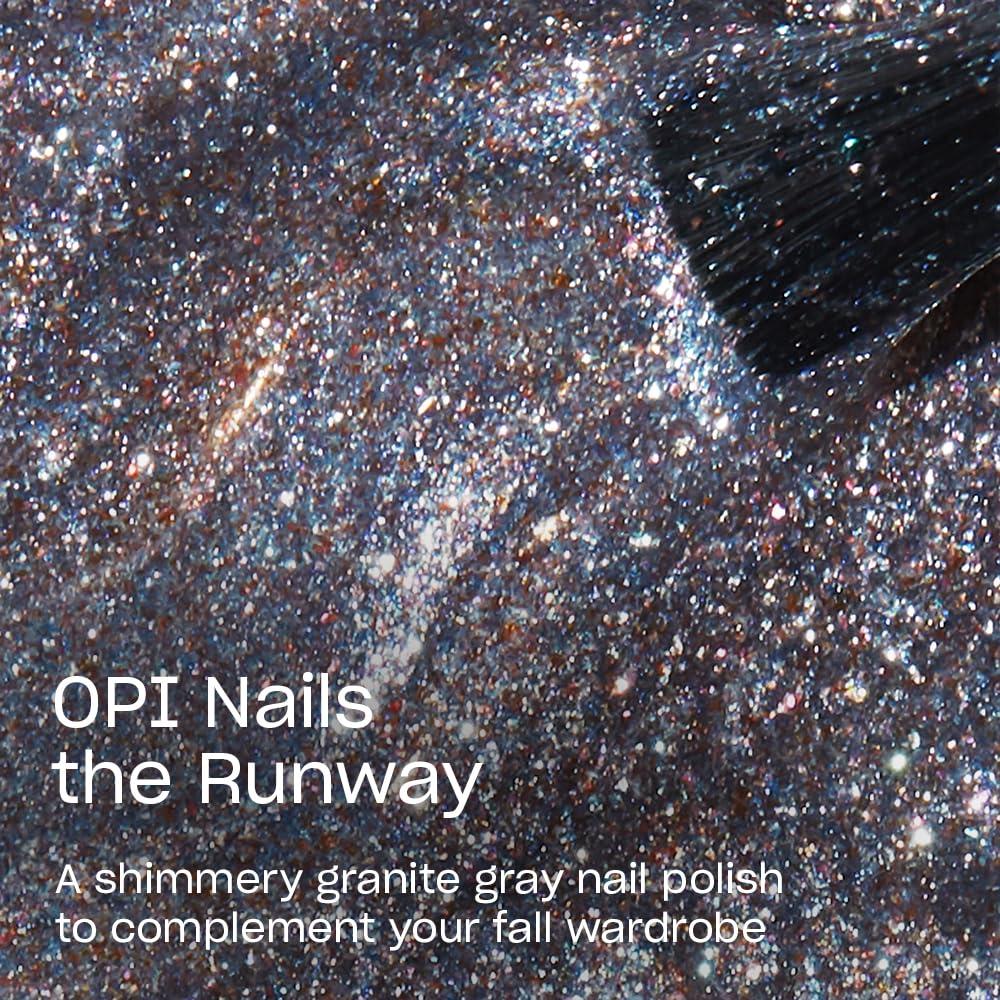 imageOPI Nail Lacquer Nail Polish  Opaque Light White ampamp Gray Shimmer Chip Resistant Nail Polish  Vegan Fast Drying Streak FreeOPI Nails the Runway