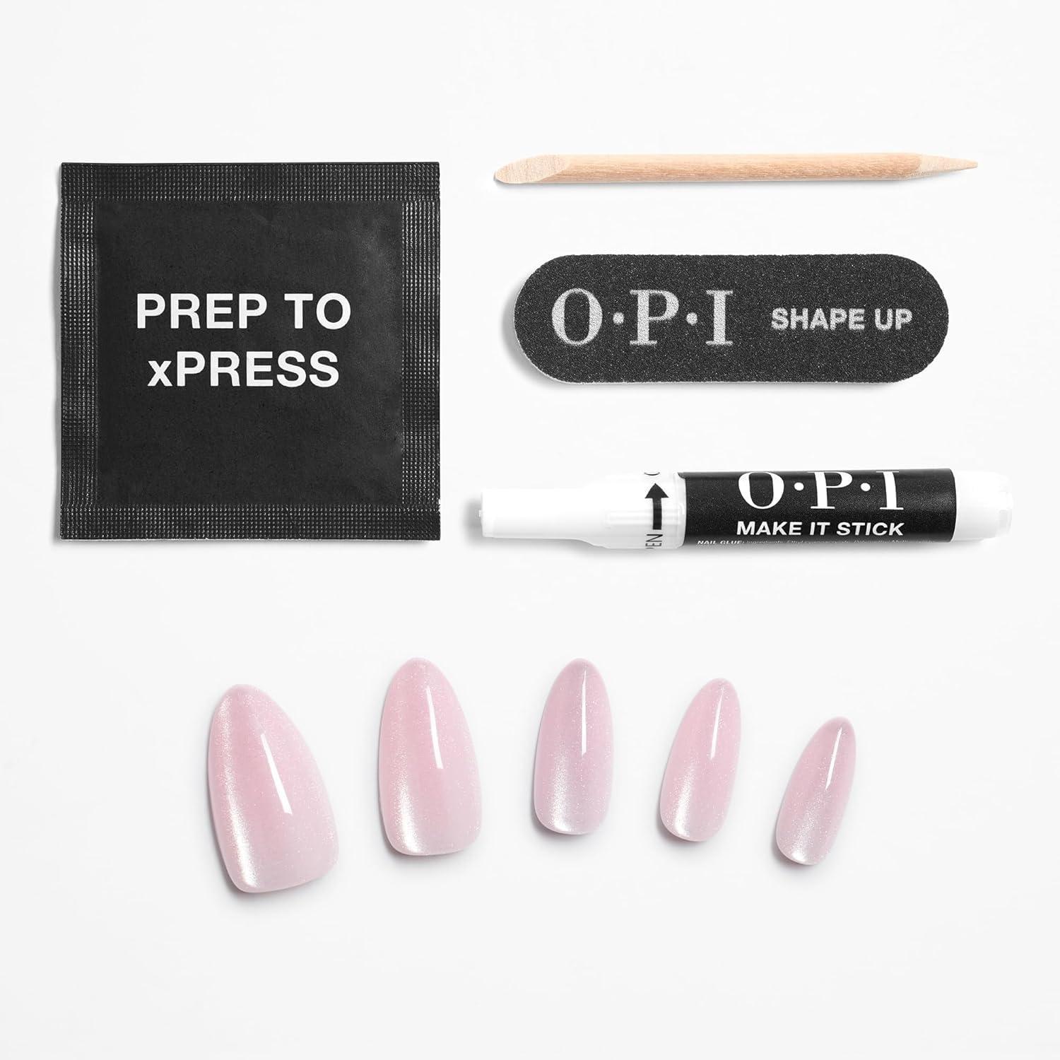 imageOPI xPRESSON Press on Nails  Long Almond Shape Nail Art  30 Count With Glue  Instant GelLike Salon Manicure  Long Lasting Reusable NondamagingEditor in Chic