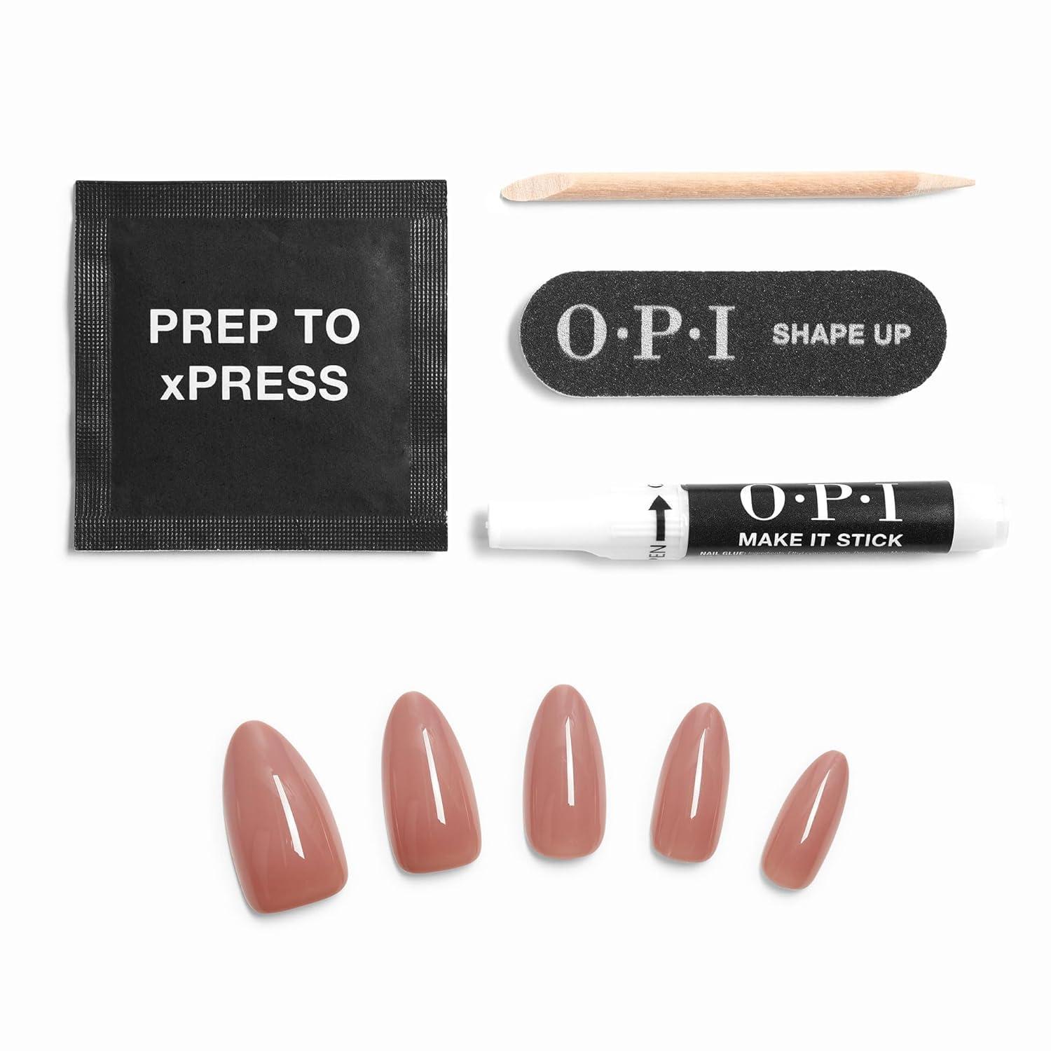 imageOPI xPRESSON Press on Nails  Long Almond Shape Nail Art  30 Count With Glue  Instant GelLike Salon Manicure  Long Lasting Reusable NondamagingEl MatAdoring You