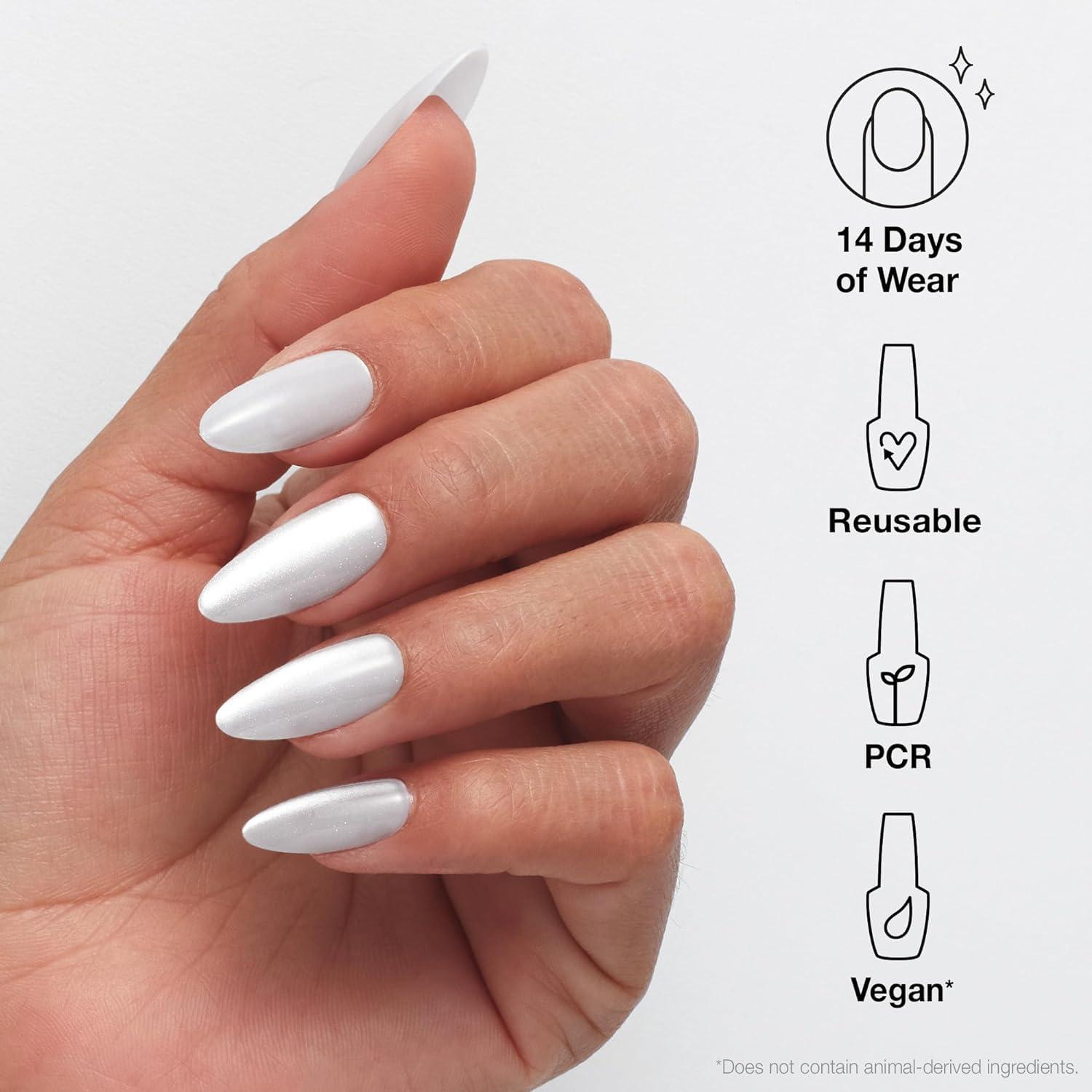 imageOPI xPRESSON Press on Nails  Long Almond Shape Nail Art  30 Count With Glue  Instant GelLike Salon Manicure  Long Lasting Reusable NondamagingGlass Slipper