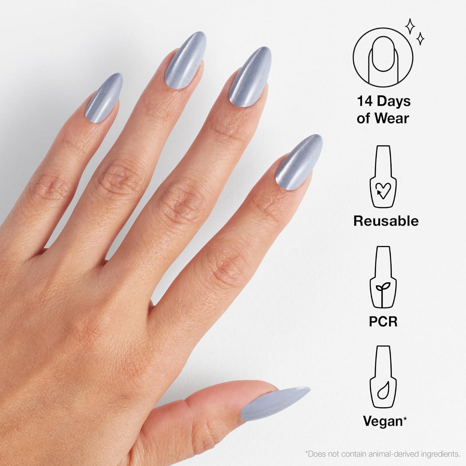imageOPI xPRESSON Press on Nails  Long Almond Shape Nail Art  30 Count With Glue  Instant GelLike Salon Manicure  Long Lasting Reusable NondamagingTrailglazer