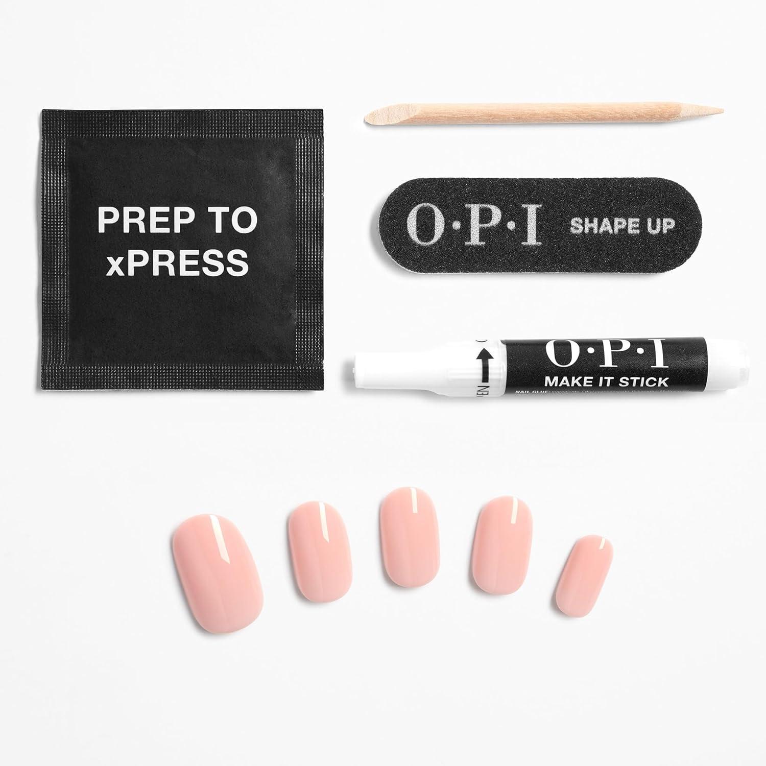 imageOPI xPRESSON Press on Nails  Short Round Classic Shape Nail Art  Light to Neutral Colors  30 Count With Glue  Instant GelLike Salon Manicure  Long Lasting Reusable NondamagingBubble Bath