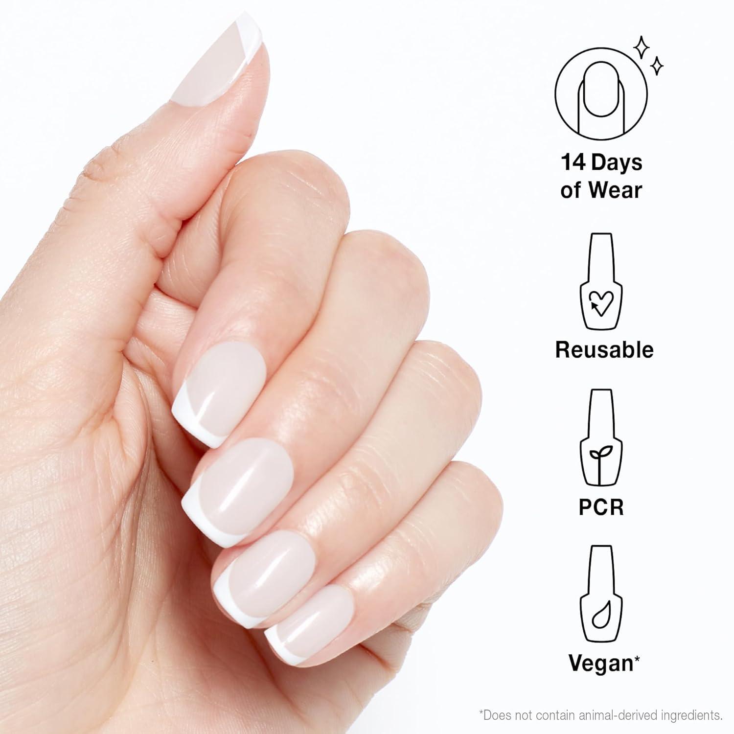 imageOPI xPRESSON Press on Nails  Short Round Classic Shape Nail Art  Light to Neutral Colors  30 Count With Glue  Instant GelLike Salon Manicure  Long Lasting Reusable NondamagingFrench Press