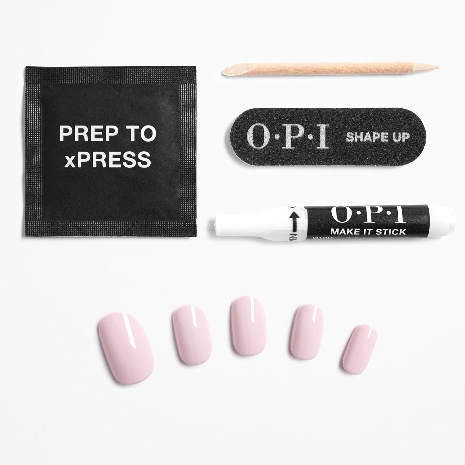 imageOPI xPRESSON Press on Nails  Short Round Classic Shape Nail Art  Light to Neutral Colors  30 Count With Glue  Instant GelLike Salon Manicure  Long Lasting Reusable NondamagingDont Bossa Nova Me Around