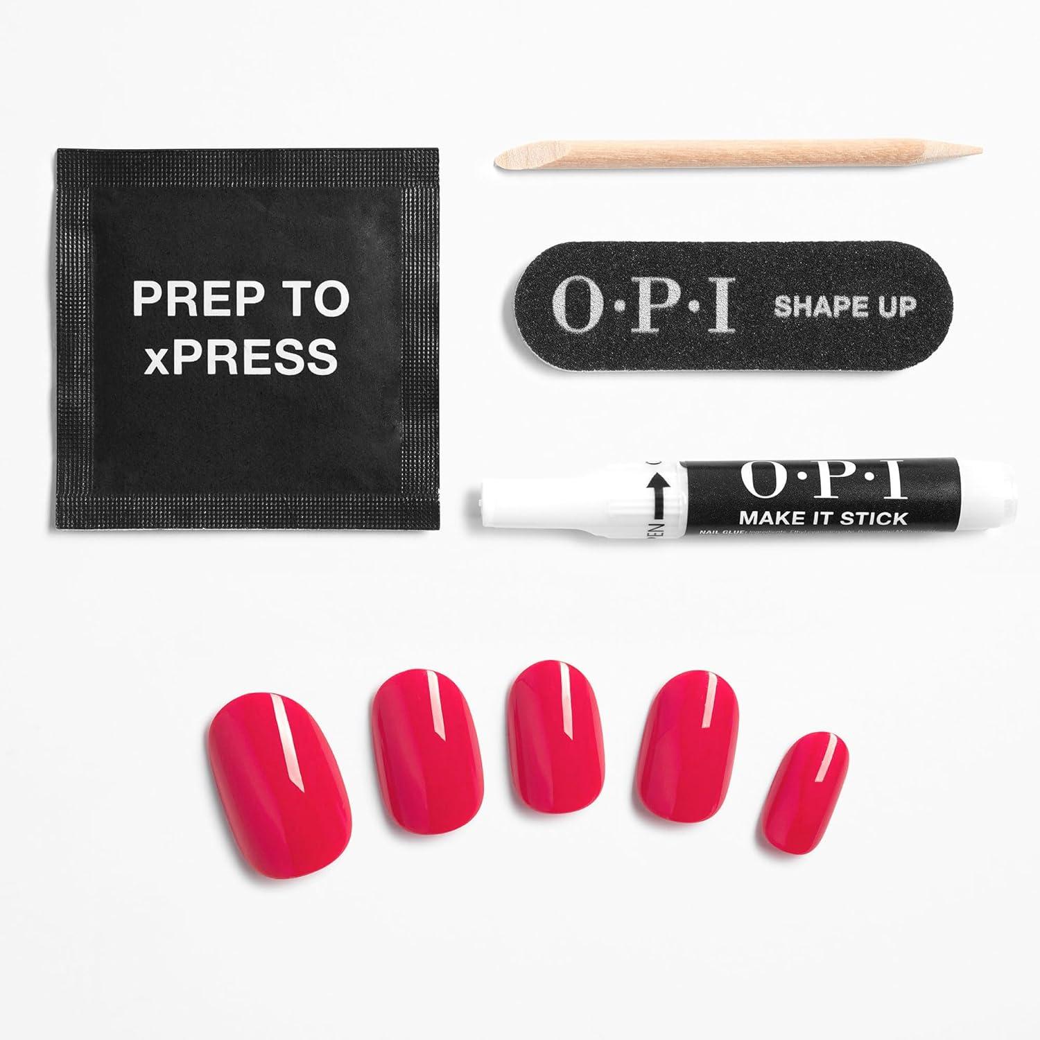imageOPI xPRESSON Press on Nails  Short Round Classic Shape Nail Art  Light to Neutral Colors  30 Count With Glue  Instant GelLike Salon Manicure  Long Lasting Reusable NondamagingStrawberry Margarita
