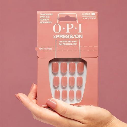 imageOPI xPRESSON Press on Nails  Short Round Classic Shape Nail Art  Light to Neutral Colors  30 Count With Glue  Instant GelLike Salon Manicure  Long Lasting Reusable NondamagingSomewhere Over the Rainbow Mountains