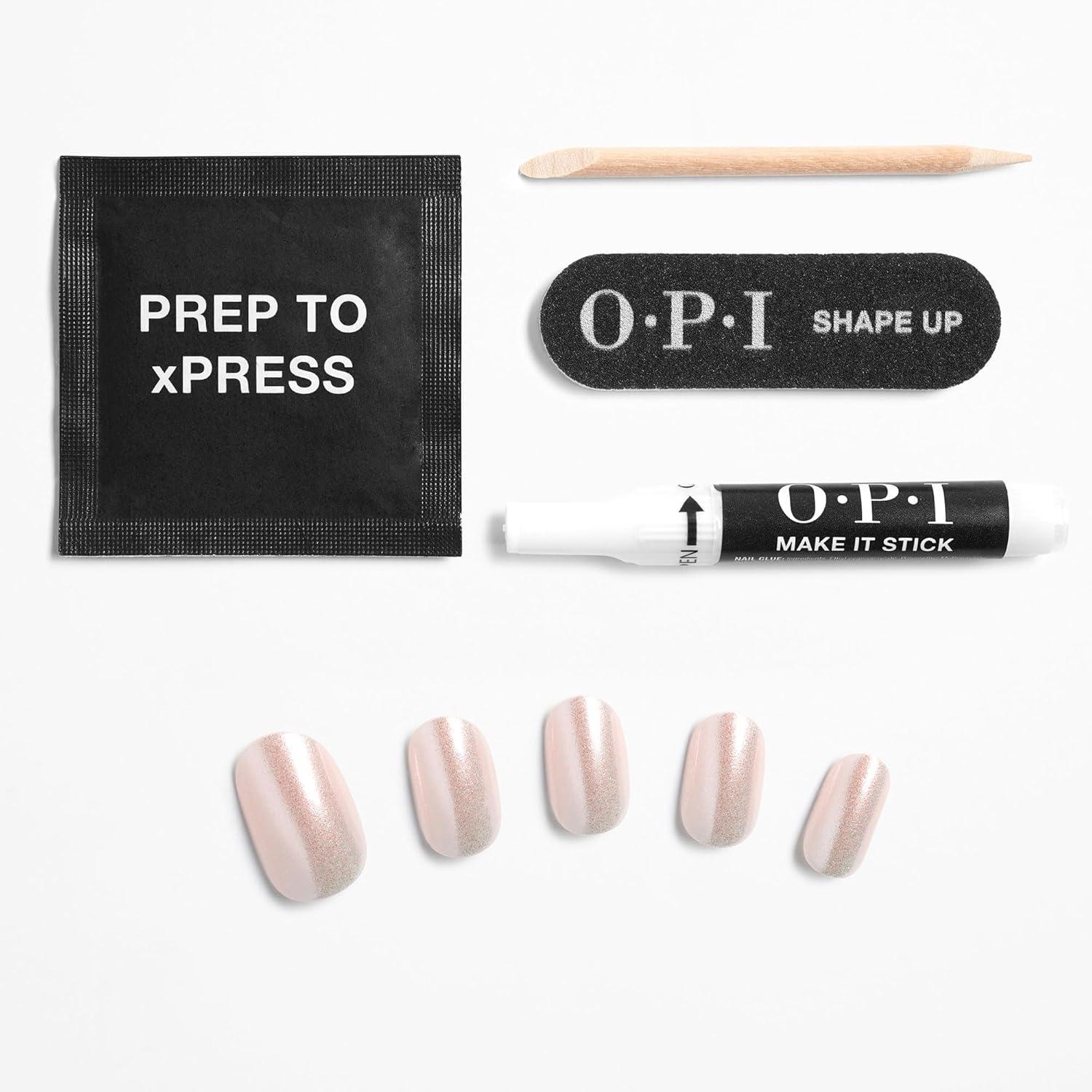 imageOPI xPRESSON Press on Nails  Short Round Classic Shape Nail Art  Light to Neutral Colors  30 Count With Glue  Instant GelLike Salon Manicure  Long Lasting Reusable NondamagingThrow Me a Kiss