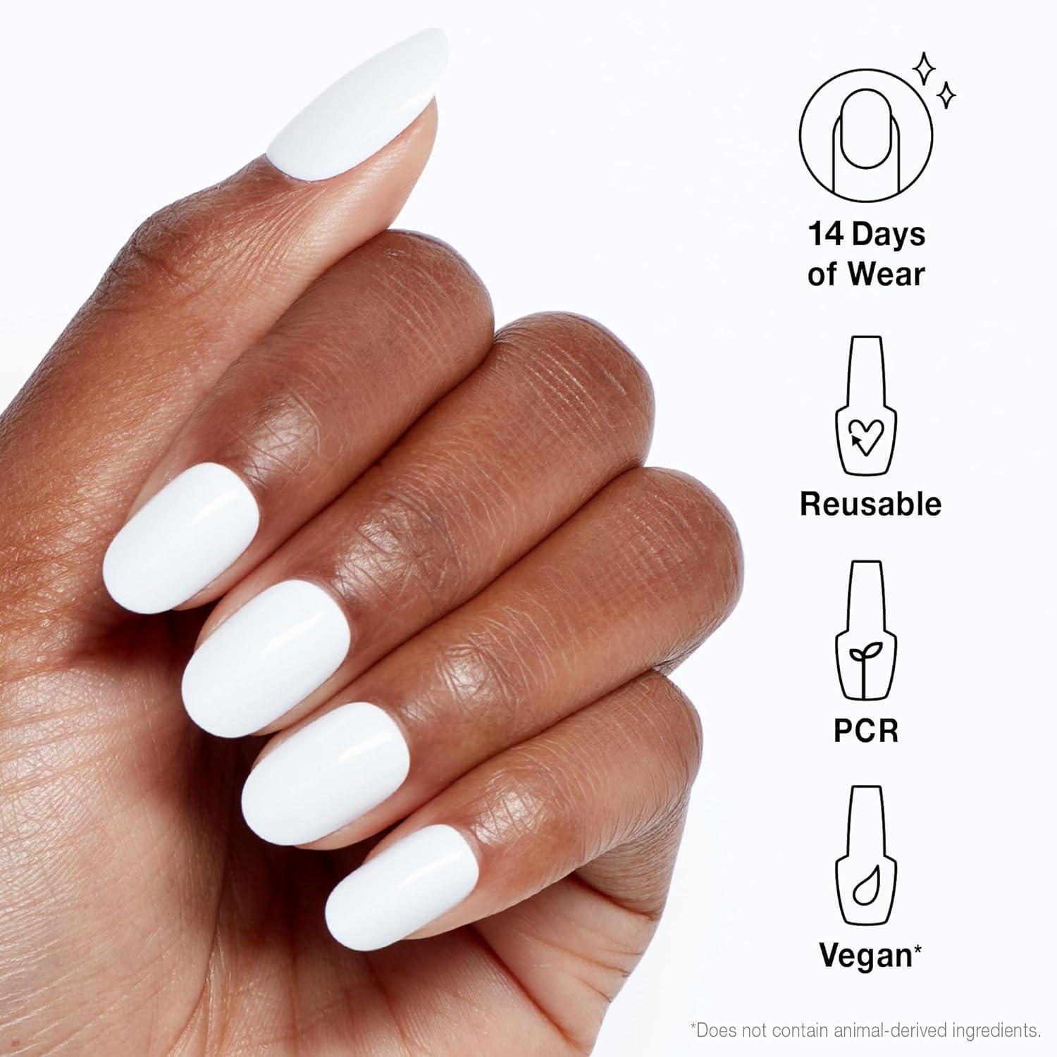 imageOPI xPRESSON Press on Nails  Short Round Classic Shape Nail Art  Light to Neutral Colors  30 Count With Glue  Instant GelLike Salon Manicure  Long Lasting Reusable NondamagingAlpine Snow