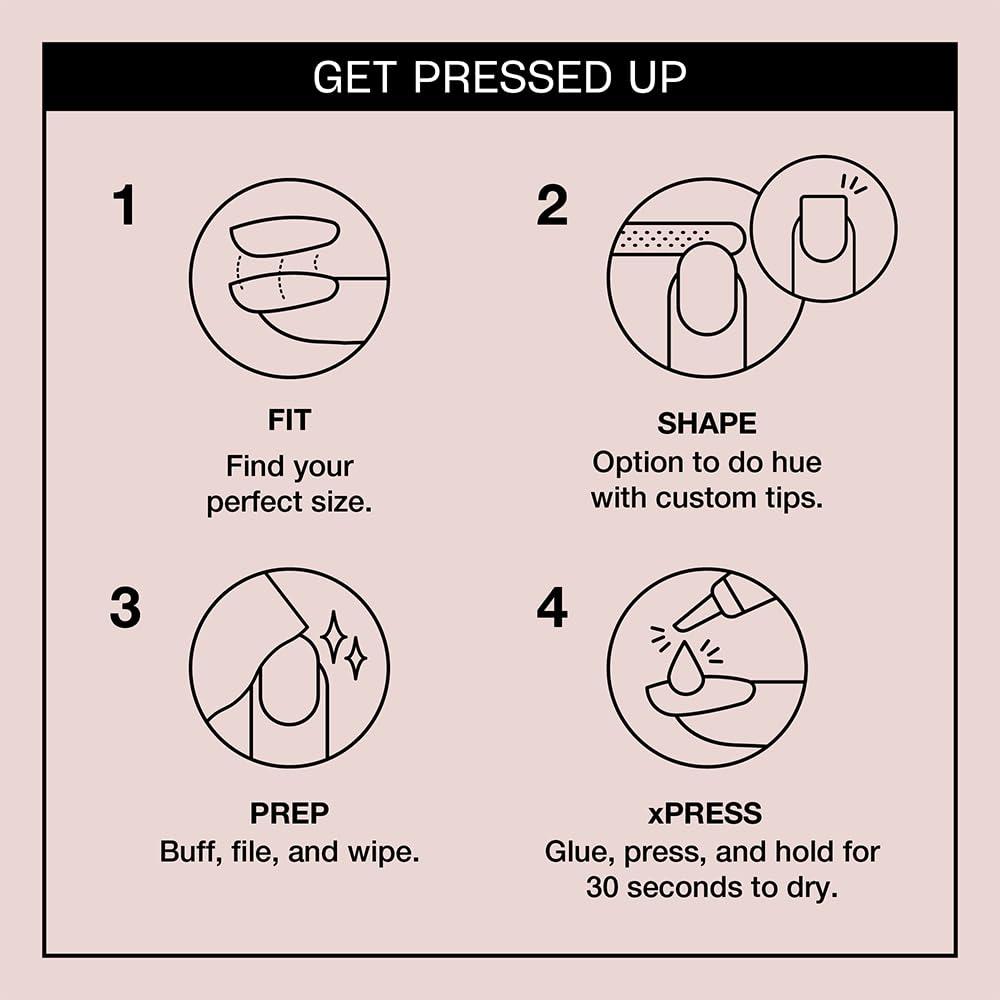 imageOPI xPRESSON Press on Nails  Short Round Classic Shape Nail Art  Light to Neutral Colors  30 Count With Glue  Instant GelLike Salon Manicure  Long Lasting Reusable NondamagingFrench Press