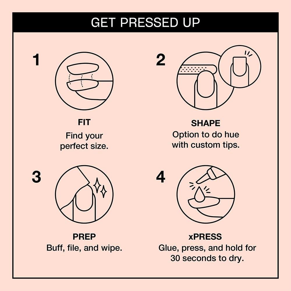 imageOPI xPRESSON Press on Nails  Short Round Classic Shape Nail Art  Light to Neutral Colors  30 Count With Glue  Instant GelLike Salon Manicure  Long Lasting Reusable NondamagingBubble Bath