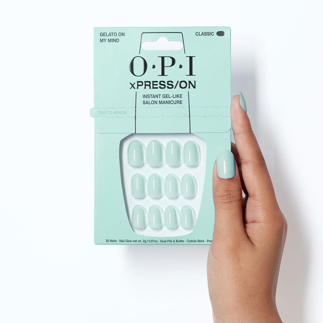 imageOPI xPRESSON Press on Nails  Short Round Classic Shape Nail Art  Light to Neutral Colors  30 Count With Glue  Instant GelLike Salon Manicure  Long Lasting Reusable NondamagingGelato on My Mind