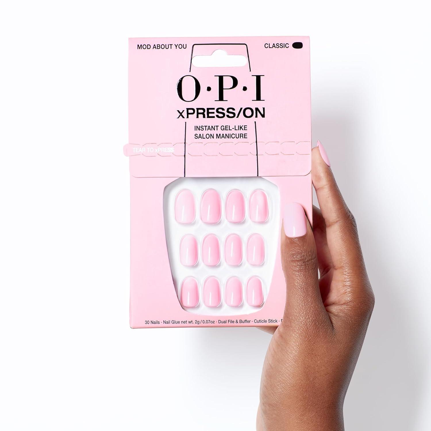 imageOPI xPRESSON Press on Nails  Short Round Classic Shape Nail Art  Light to Neutral Colors  30 Count With Glue  Instant GelLike Salon Manicure  Long Lasting Reusable NondamagingMod About You