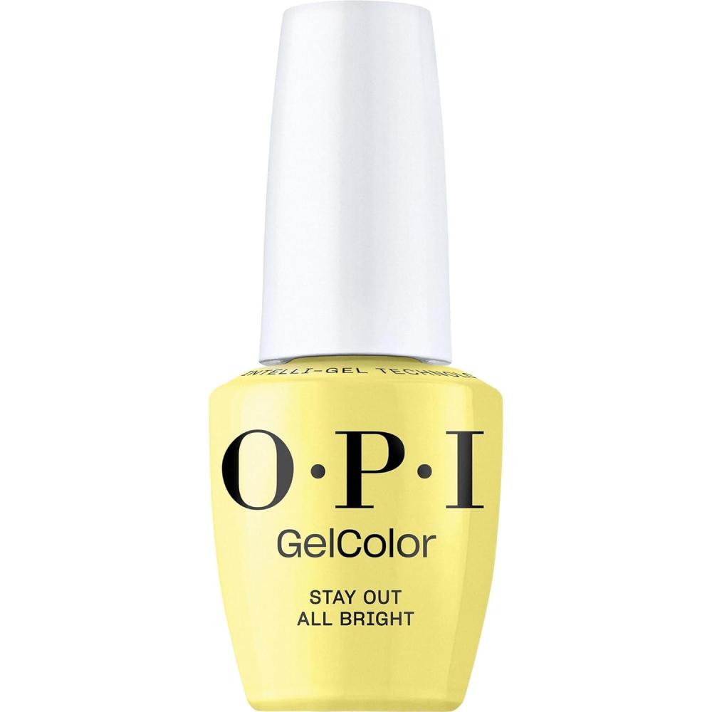 imageOPI GelColor Gel Nail Polish  Opaque Bright Crme UV Cure Gel Nail Polish  Vegan ampamp HEMA Free Long Lasting High ShineStay Out All Bright